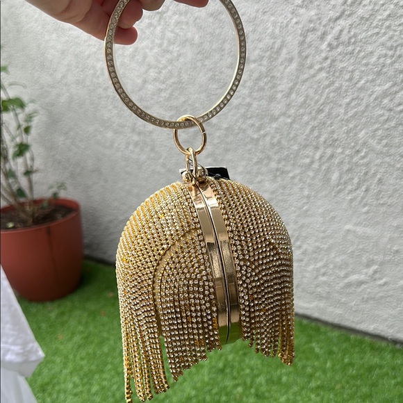 Badgley Mischka Gold Wristlet Clutch - Picture 2 of 6